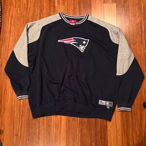 New England Patriots Colorblock Crewneck Sweatshirt Navy Gray NFL Pullover